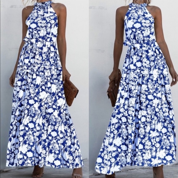 Dresses & Skirts - Halter Floral Maxi Dress Boho